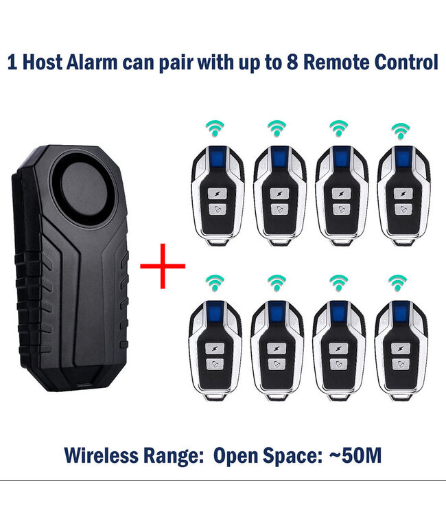 Battlefield Outdoors 113dB E-Bike Alarm Wireless Vibration Motion Sensor Waterproof Bicycle Alarm with Remote