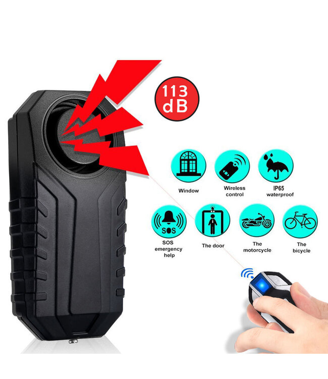 Battlefield Outdoors 113dB E-Bike Alarm Wireless Vibration Motion Sensor Waterproof Bicycle Alarm with Remote