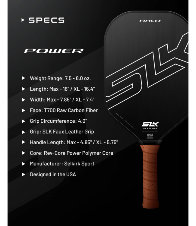 Selkirk SLK Halo Power MAX Pickleball Paddle