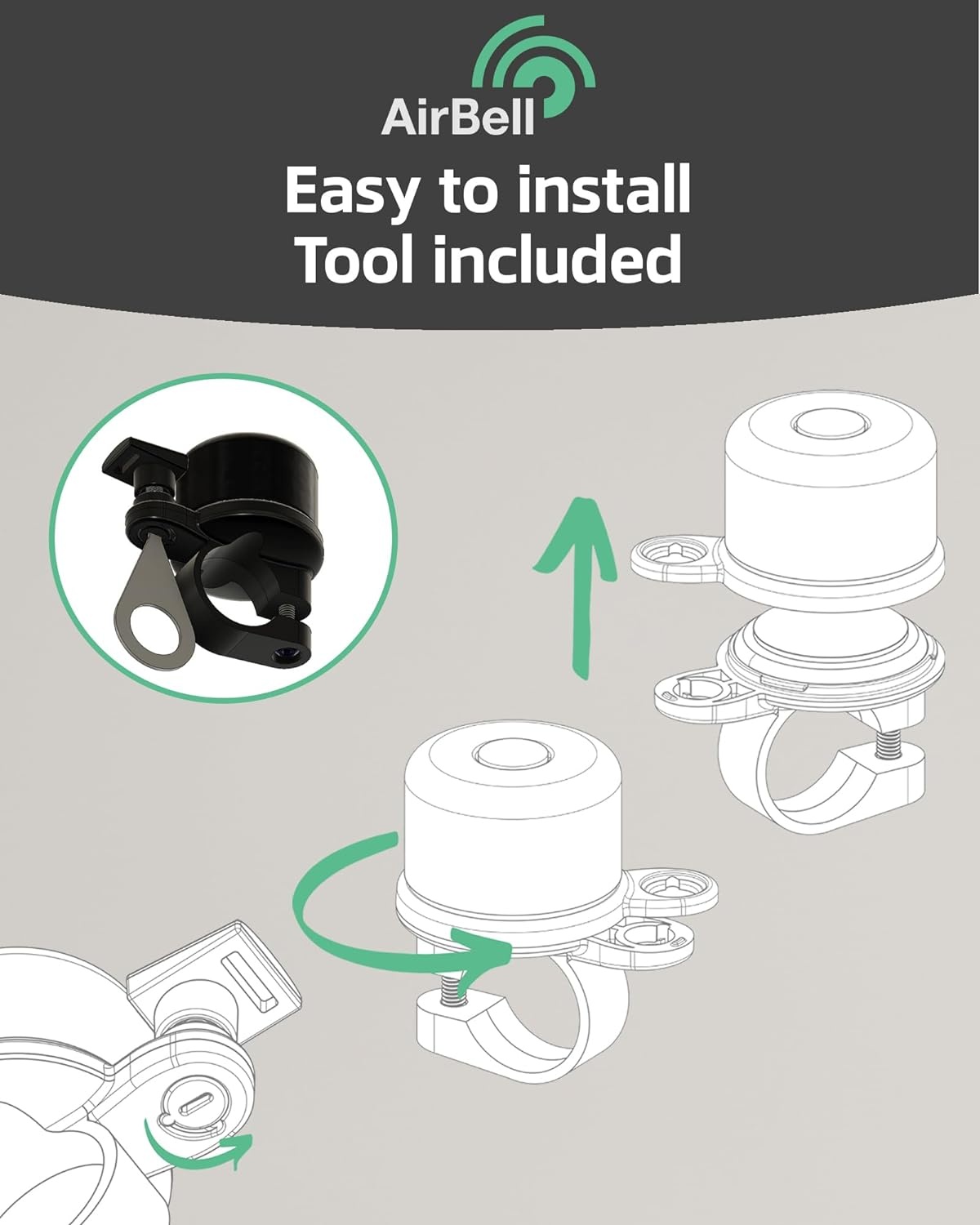 AirBell Bell for Apple AirTag 22.2 Black Battlefield Outdoors