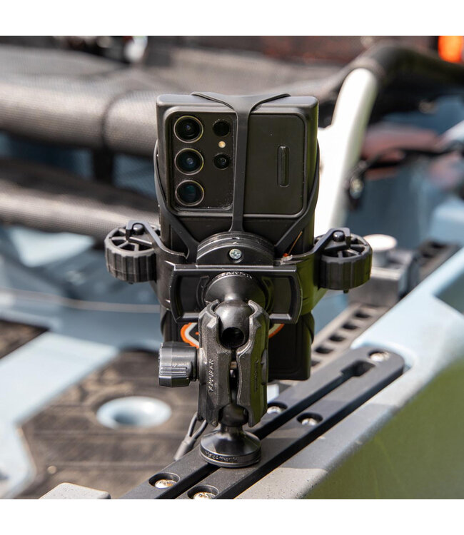 YakAttack RotoGrip Phone Holder with 1" ScrewBall Track Mount