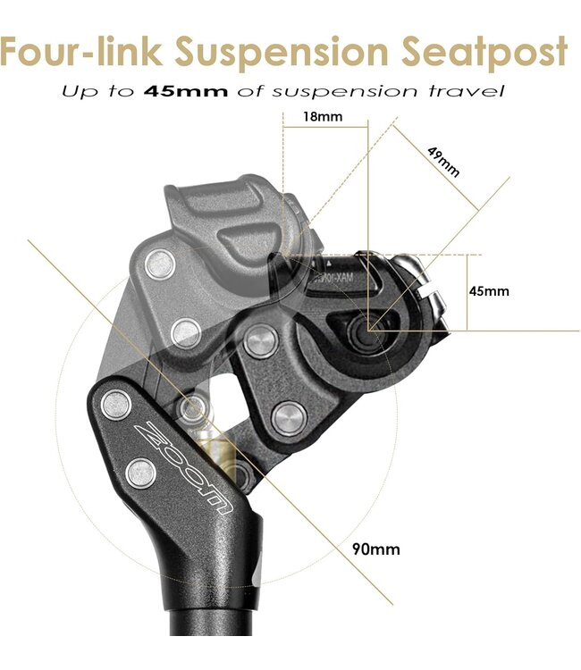 Zoom SPS-442 Z-Shox Suspension Seatpost For E-Bike