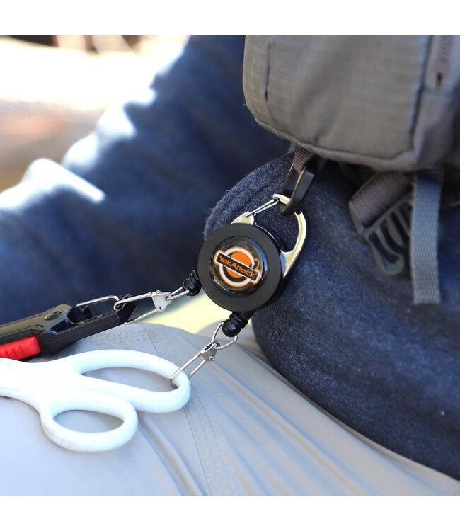 Yakattack Double Attachment Clip-On Retractor With Dual 18in Nylon Cord