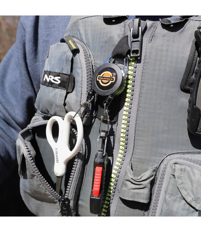 Yakattack Double Attachment Clip-On Retractor With Dual 18in Nylon Cord