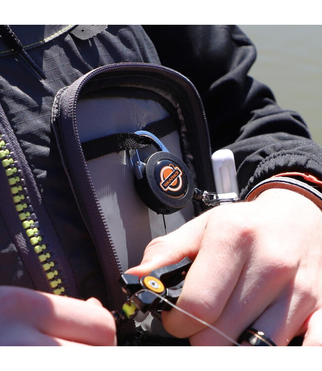 Yakattack Double Attachment Clip-On Retractor With Dual 18in Nylon Cord