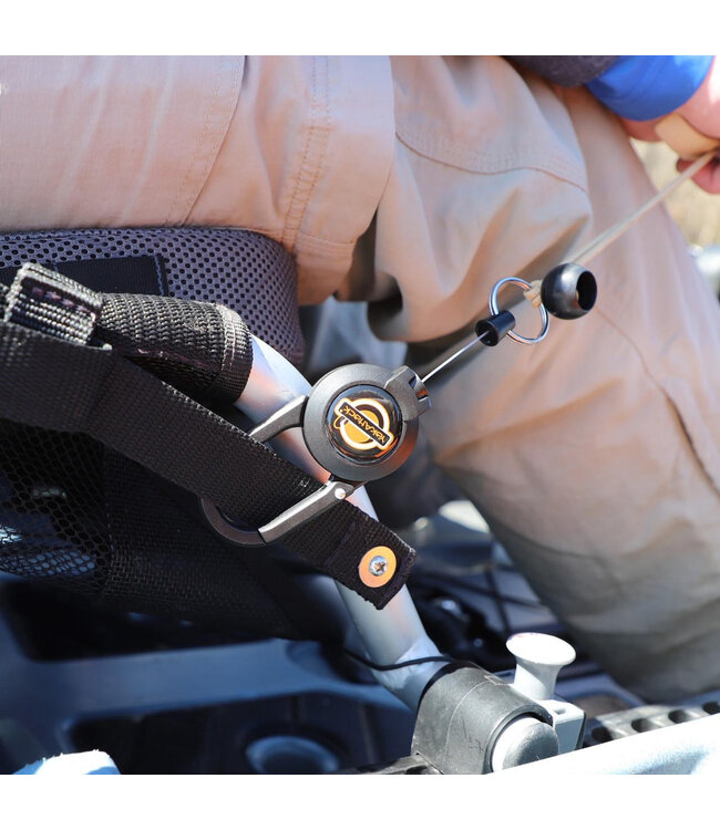 Yakattack Single Attachment Clip-On Retractor 24in stainless Steel Wire