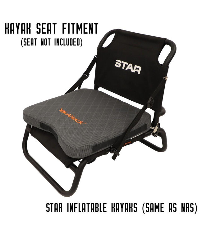 Yakattack MultiFlex Seat Cushion Includes Straps Medium/Firm Grey