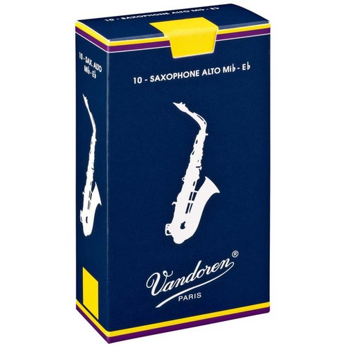 Vandoren Traditional Alto Sax Reeds - Box of 10 Vandoren Traditional Alto Sax Reeds - Box of 10