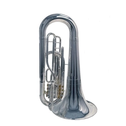 System Blue System Blue Traditional Marching BBb Tuba SB45S-LE - Silver - Over the Shoulder 3 Valve