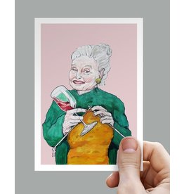 Anouk Greeting Cards Woman & Wine