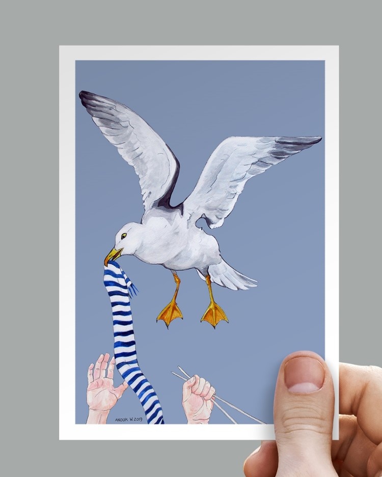 Themshed Creative Greetings Card - Stephen the Seagull Themshed Creative Greetings Card - Stephen the Seagull
