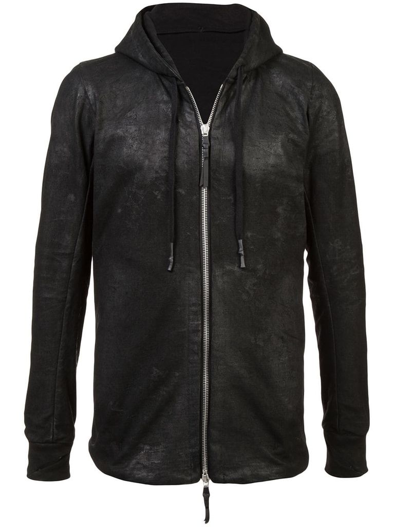 11 BY BORIS BIDJAN SABERI MEN WAXED ZIPPED HOODIE