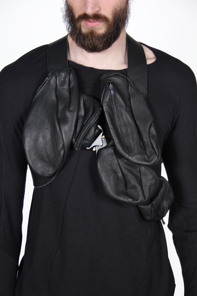 hide-m  LEON EMANUEL BLANCK Dealer Bag, black python leather