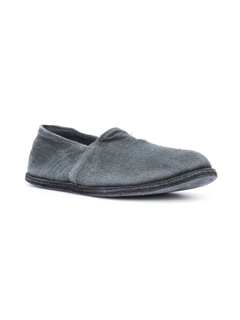 GUIDI GUIDI MEN E LINEN OVER LEATHER SLIP ON SHOES