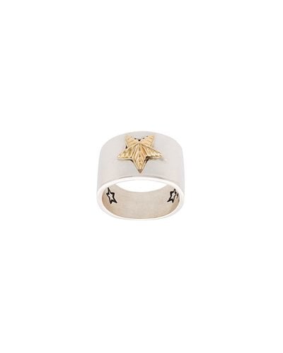 CODY SANDERSON CODY SANDERSON PLAIN STAR WITH 18K GOLD RIBBED STAR RING