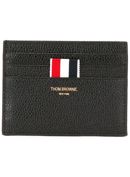 THOM BROWNE THOM BROWNE UNISEX CARD HOLDER W/ NOTE COMPARTMENT IN PEBBLE GRAIN