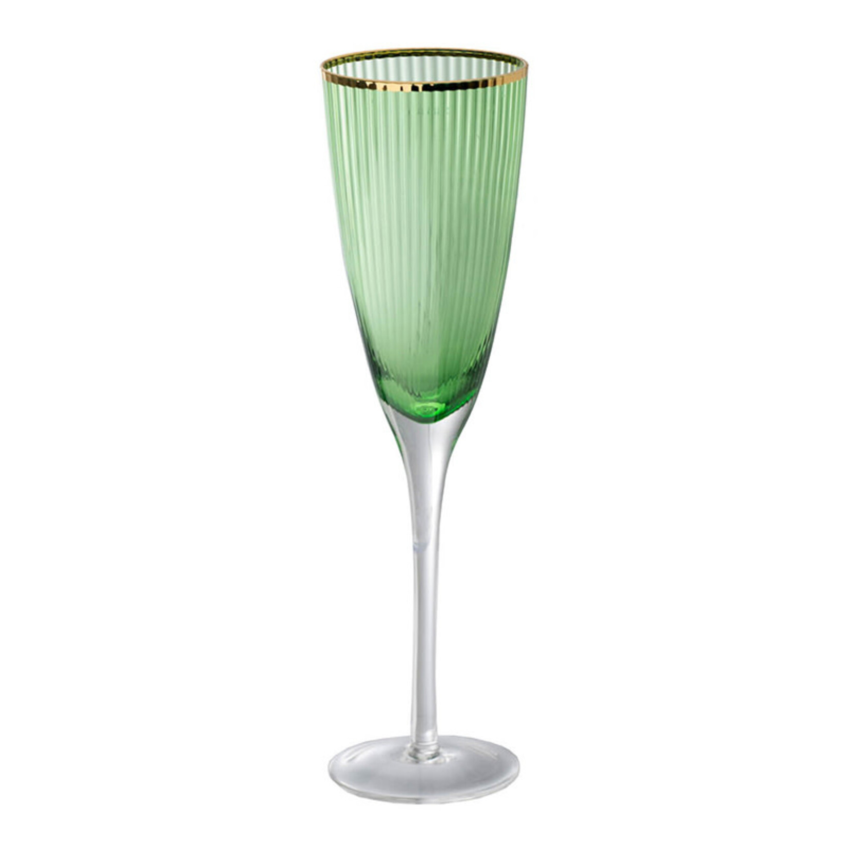 Contemporary Gold Rimmed Champagne Flutes