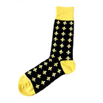 Men's Fleur De Lis Socks Black/Gold