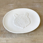 Tiger Embossed Oval Platter