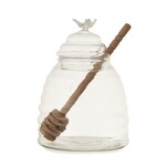 5" Tall Glass Honey Jar w/ Dipper