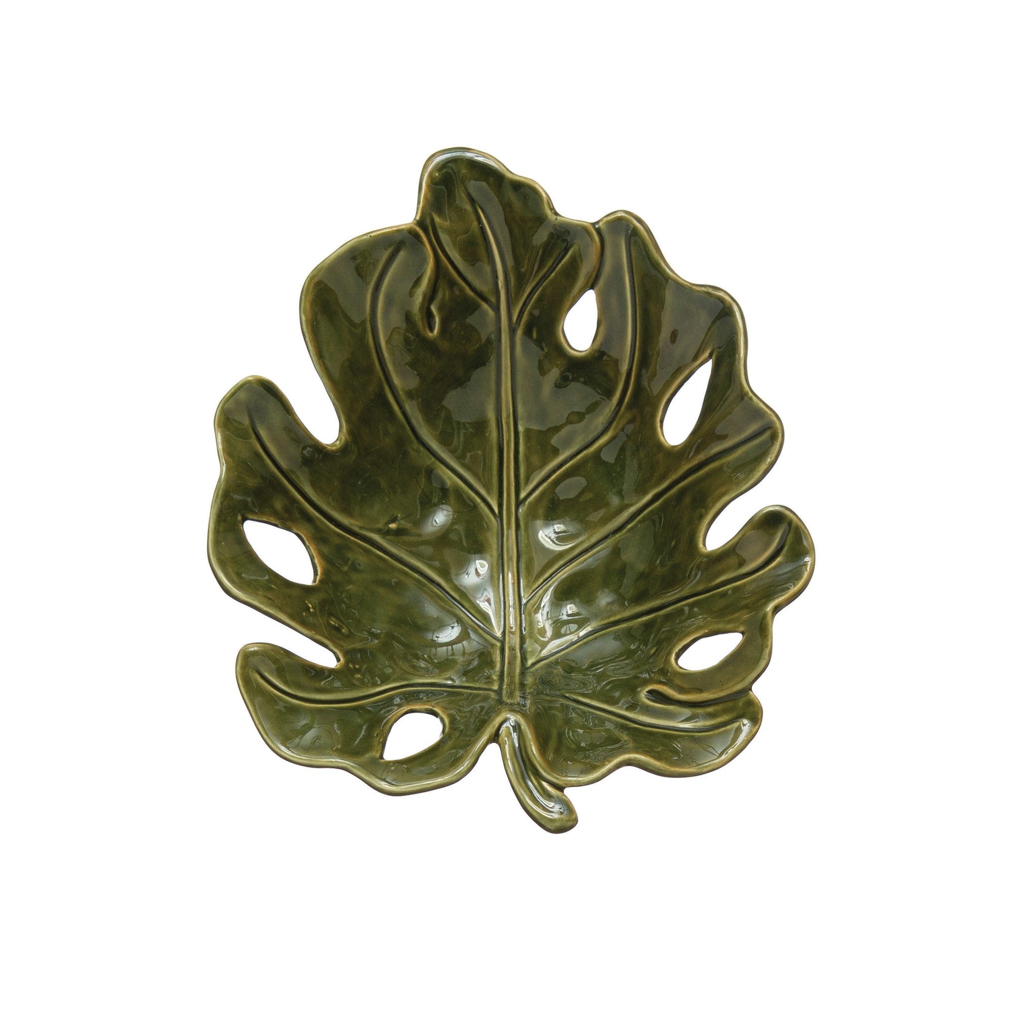 Green Leaf Stoneware Bowl