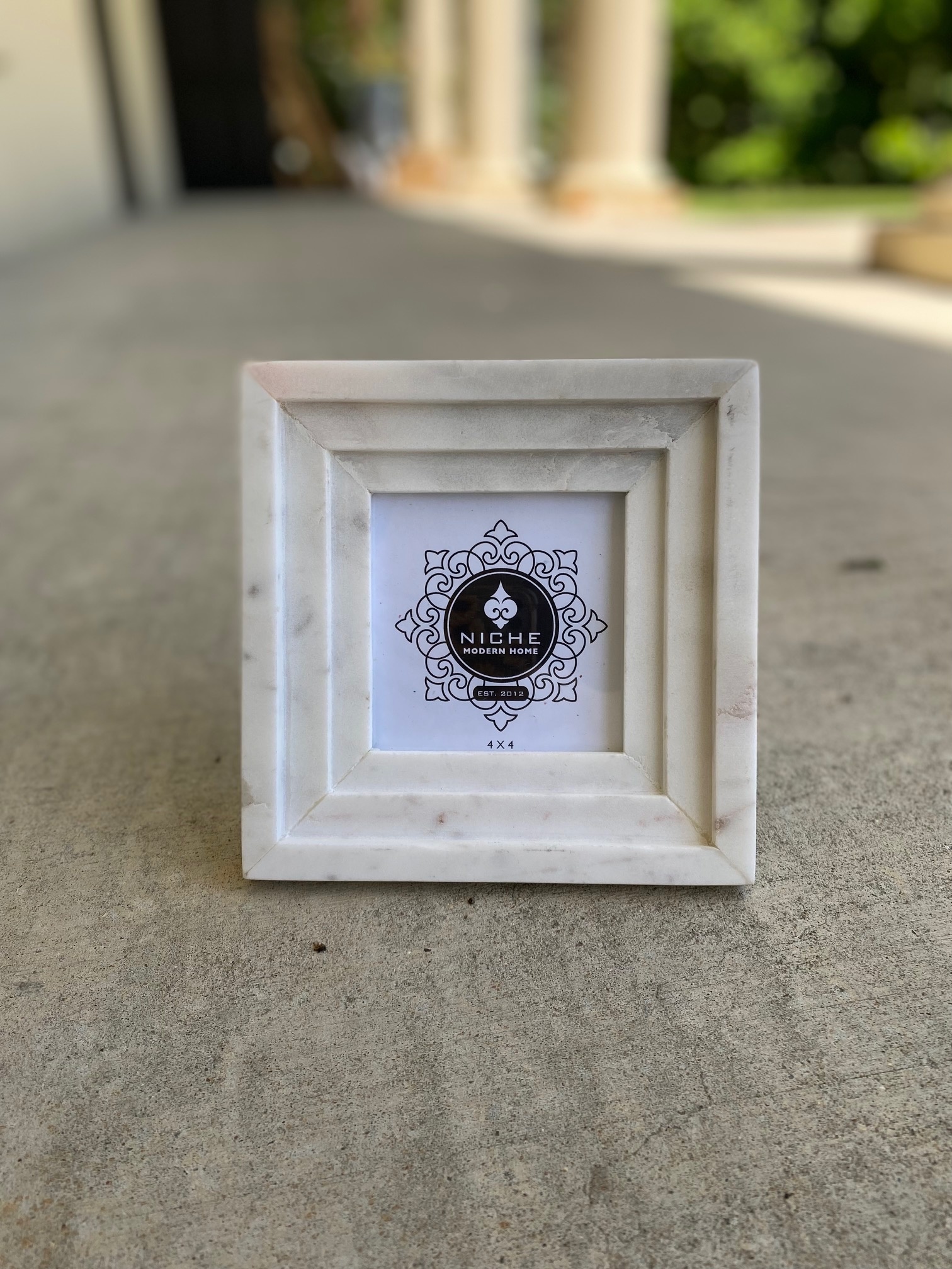 White Cloud Marble Square Frame