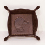 Etched Duck Leather Tray 8x8