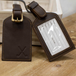 Etched Golf Leather Luggage Tag