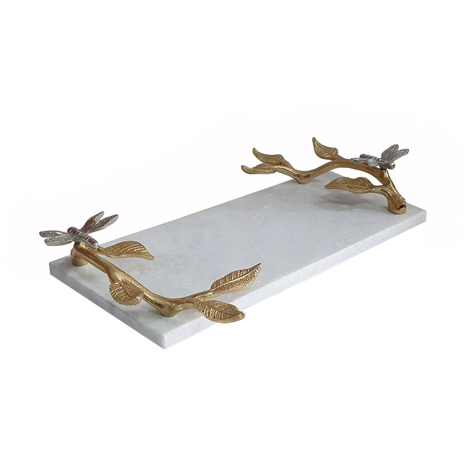 Dragonfly Handled Marble Tray