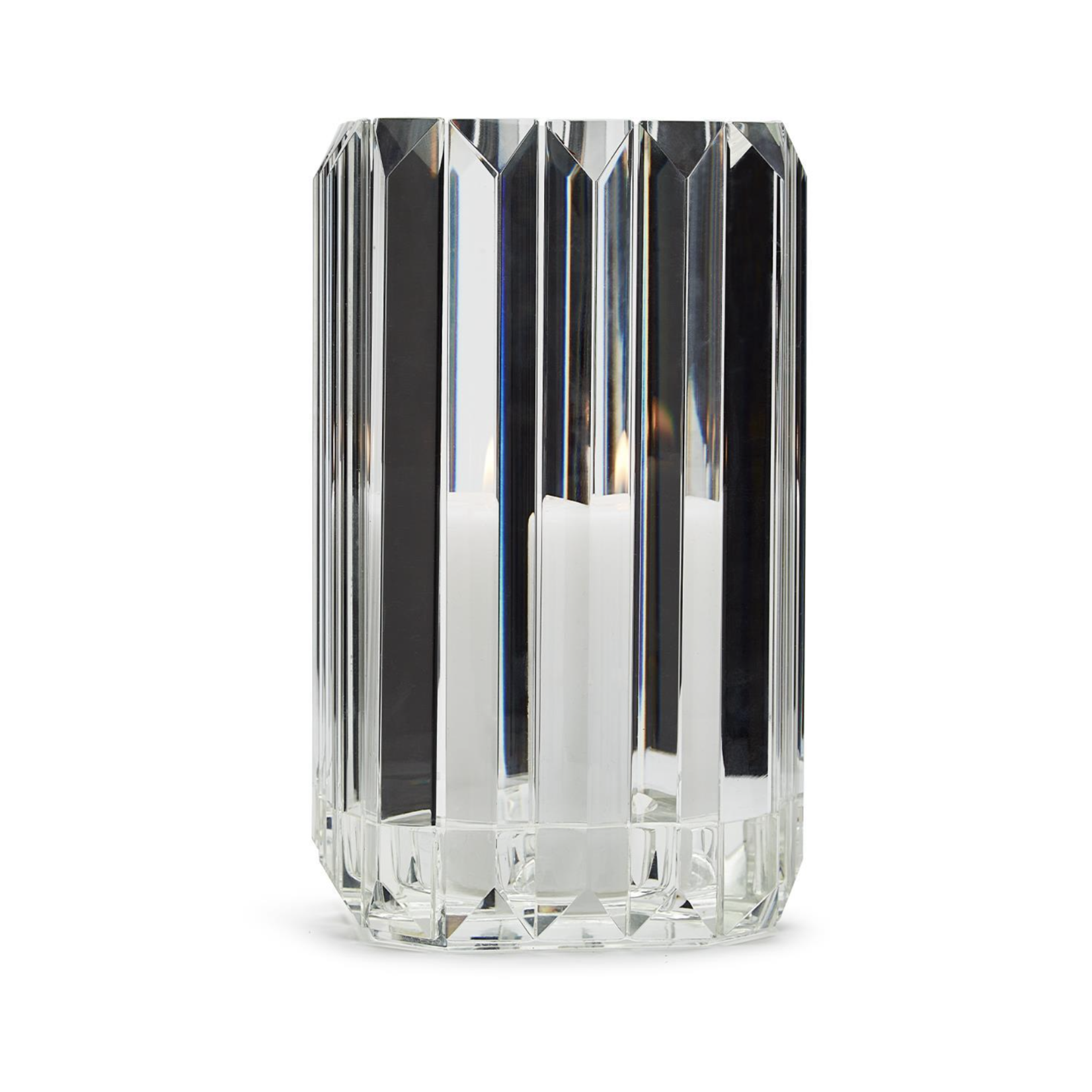 Crystal Faceted Vase/Hurricane 8"