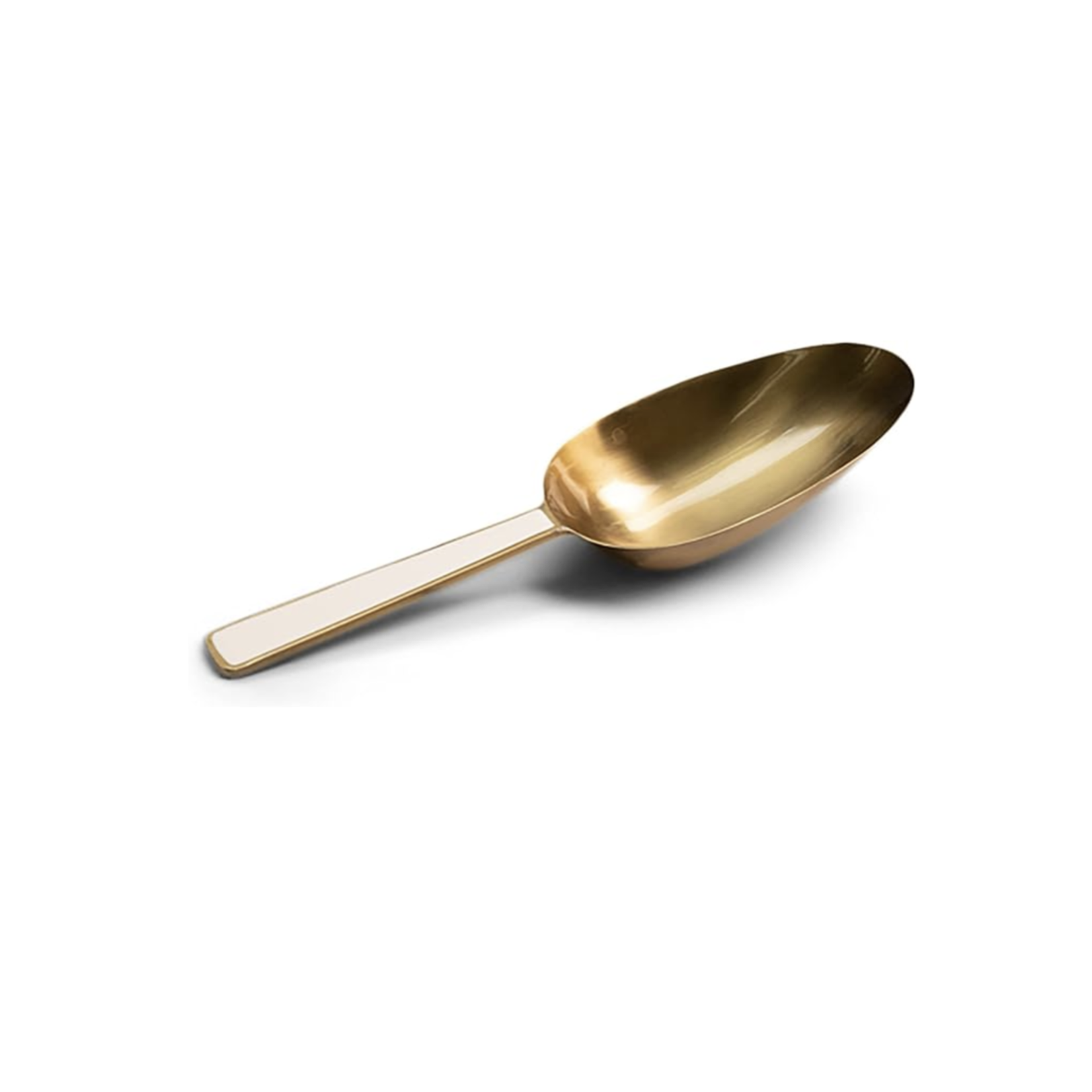 Gold Scoop with White Enamel Handle