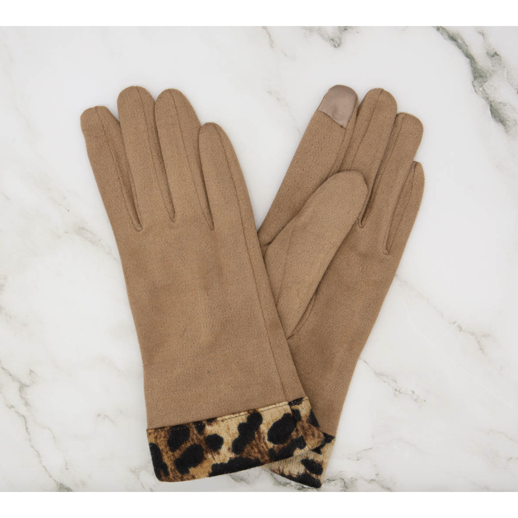 Mila Leopard Trimmed Gloves