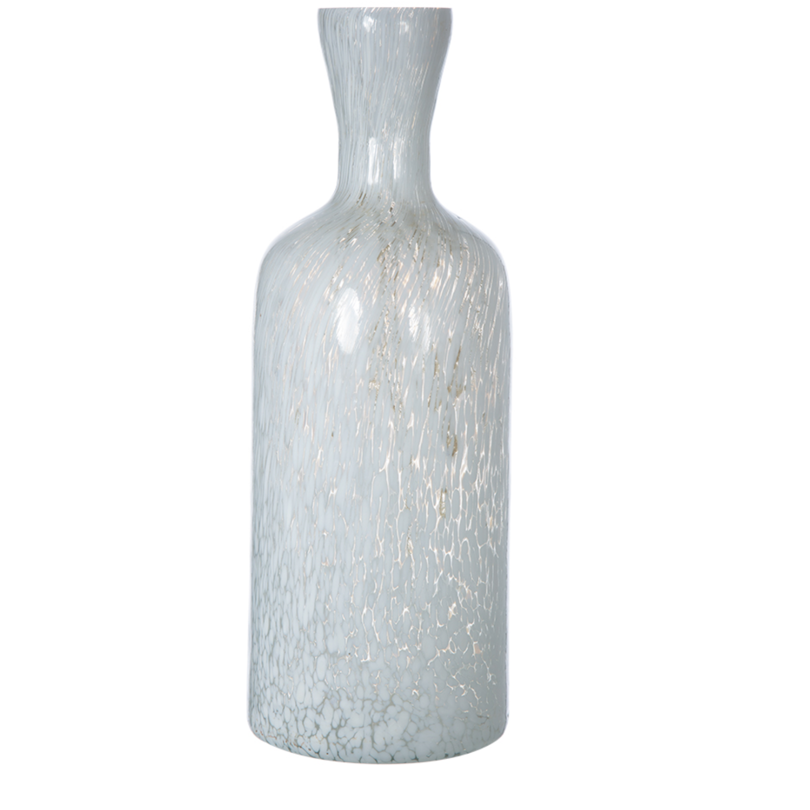 White Glass Blown Vase 12"