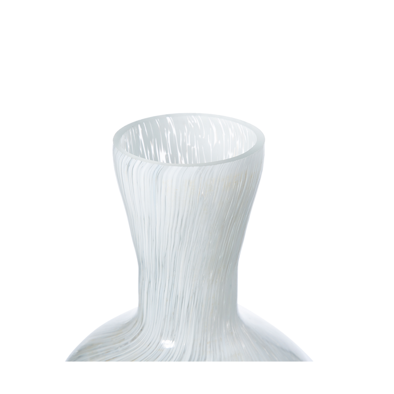 White Glass Blown Vase 12"