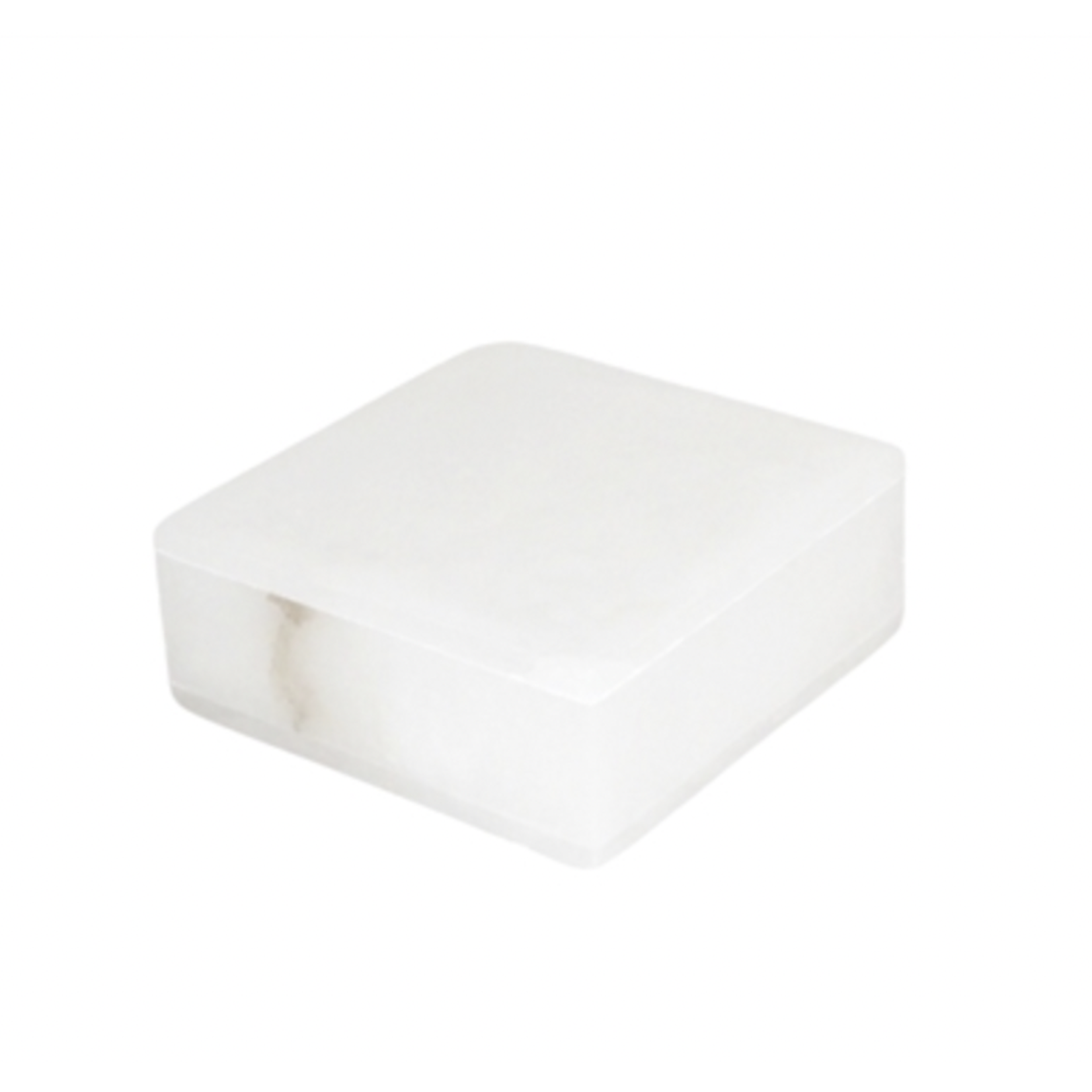 White Alabaster Square Box Small