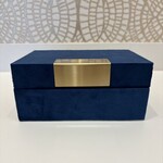 Navy Velvet Box w/ Gold Accent Small