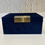 Navy Velvet Box w/ Gold Accent Large