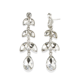 Silver Crystal Teardrop Earrings