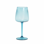 Light Blue Spiral Wine Glass