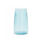 Light Blue Spiral Highball Glass
