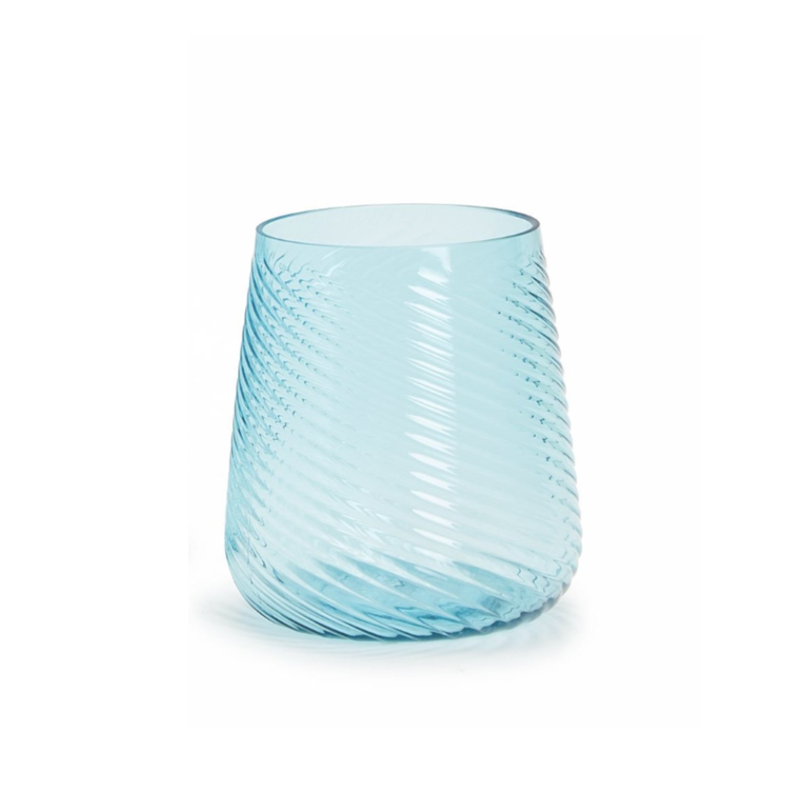 Light Blue Spiral Tumbler Glass