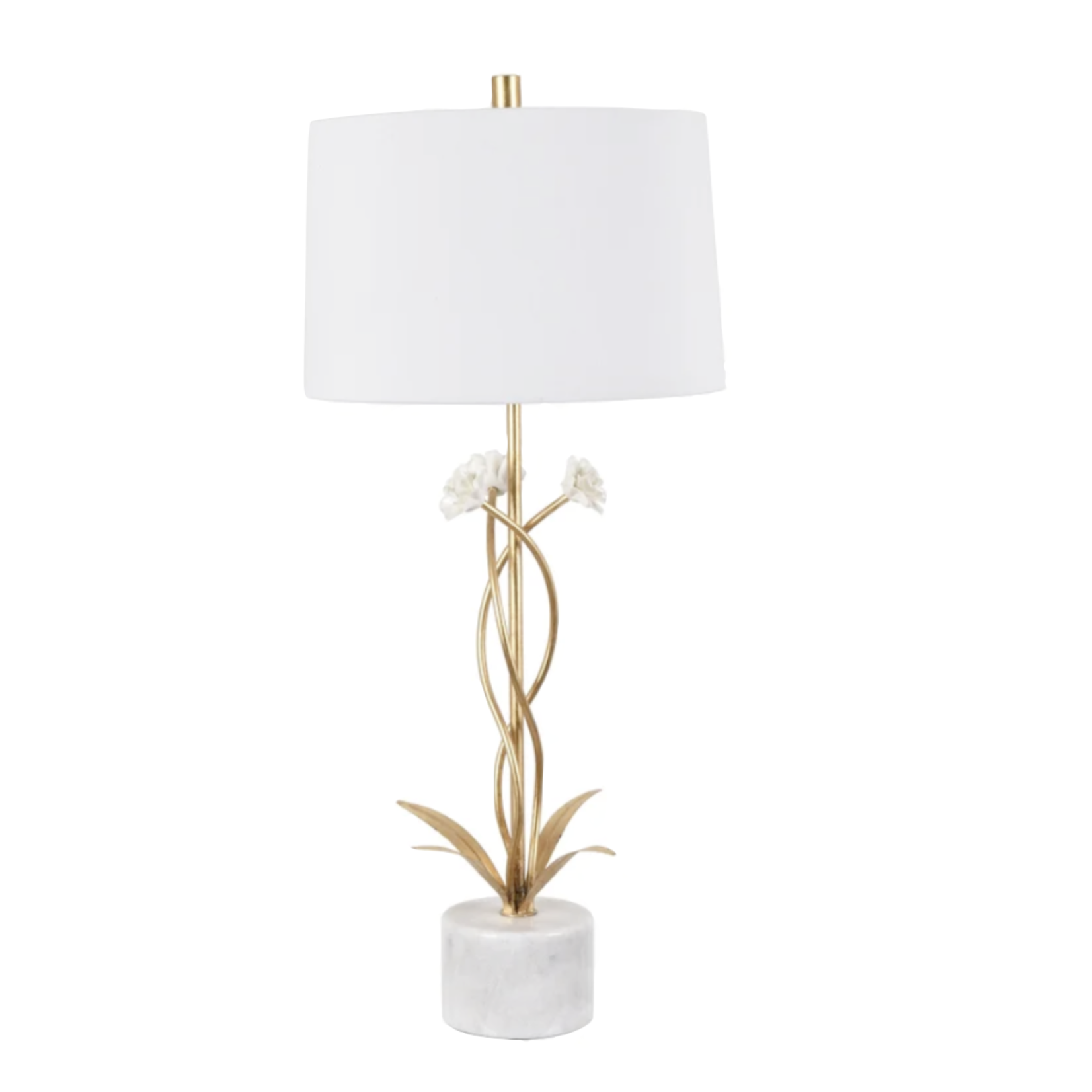 Gold Floral Stem Lamp