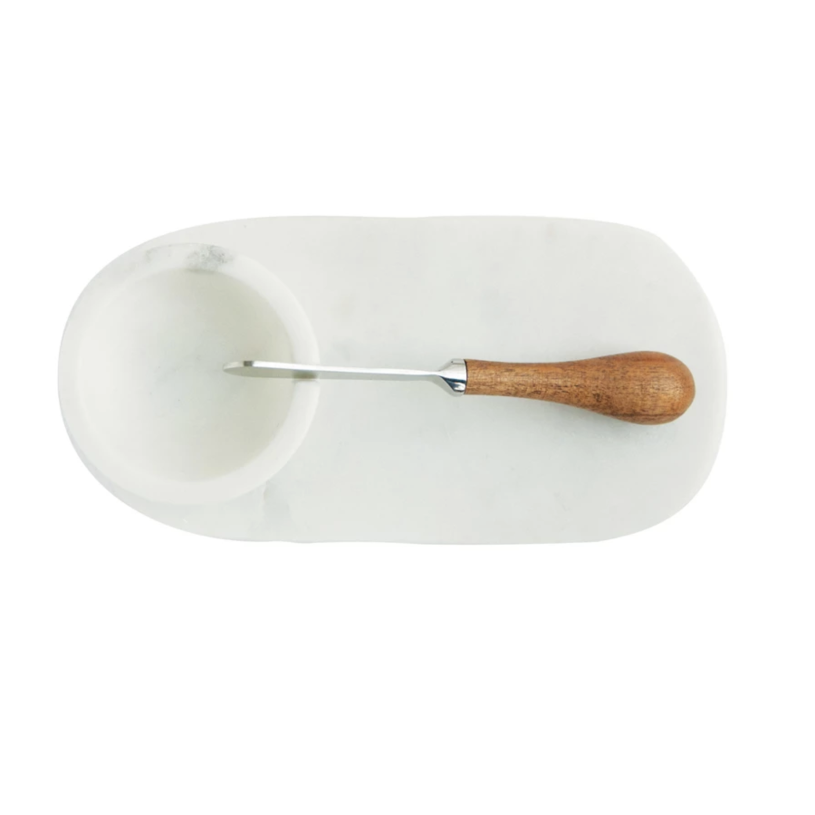 Marble Cheese Board w/ Knife & Bowl