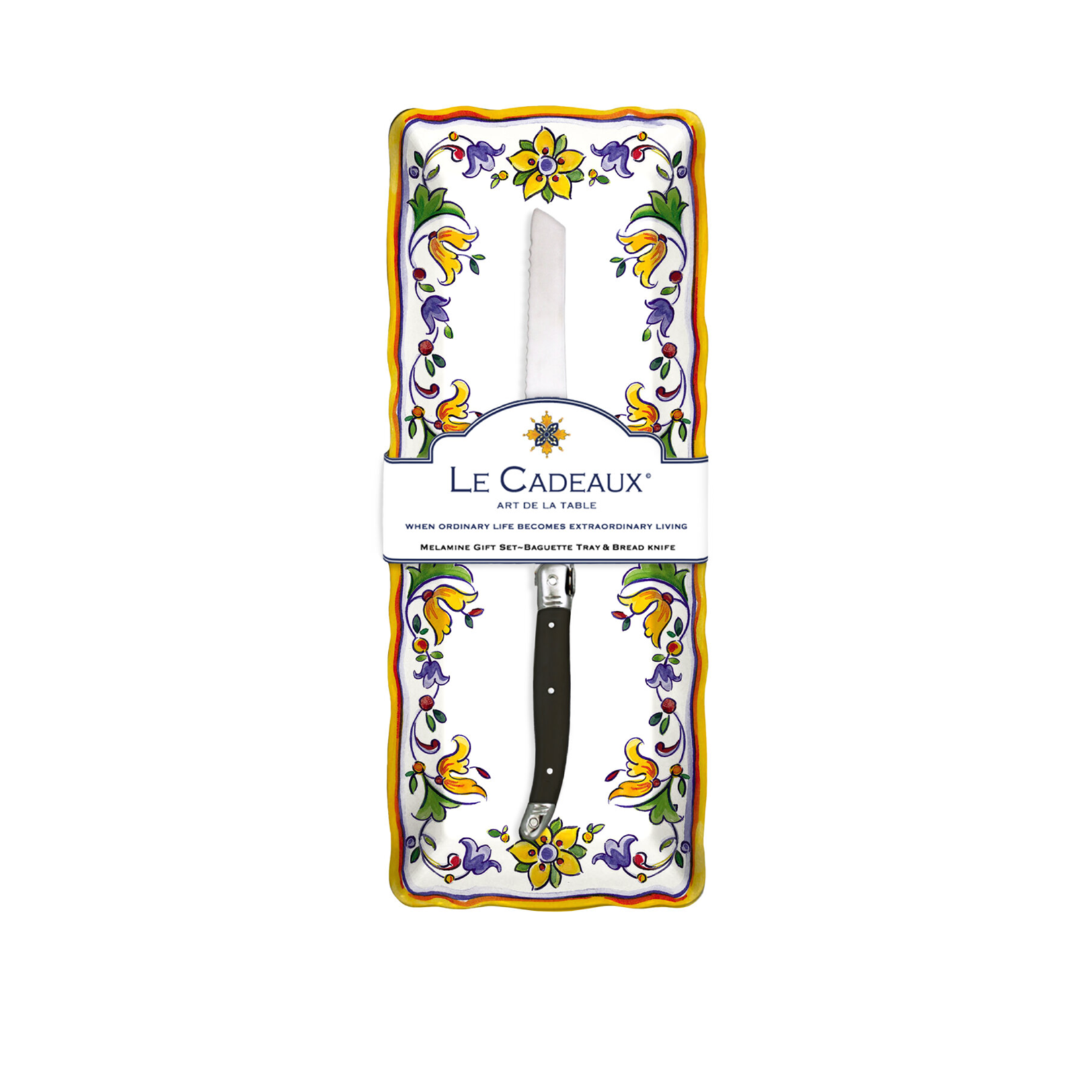 Capri Baguette Tray w/ Bread Knife Gift Set
