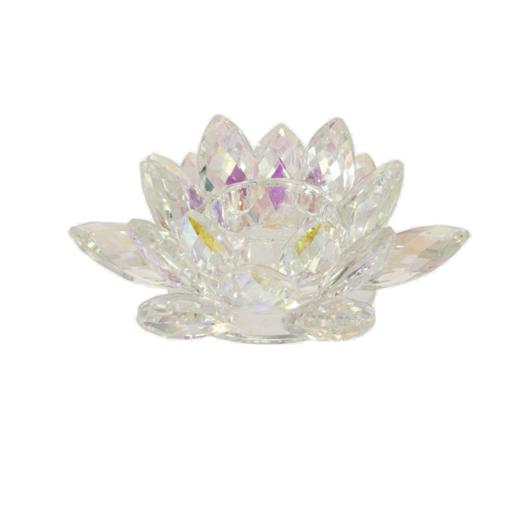 Iridescent Lotus Crystal Votive Holder
