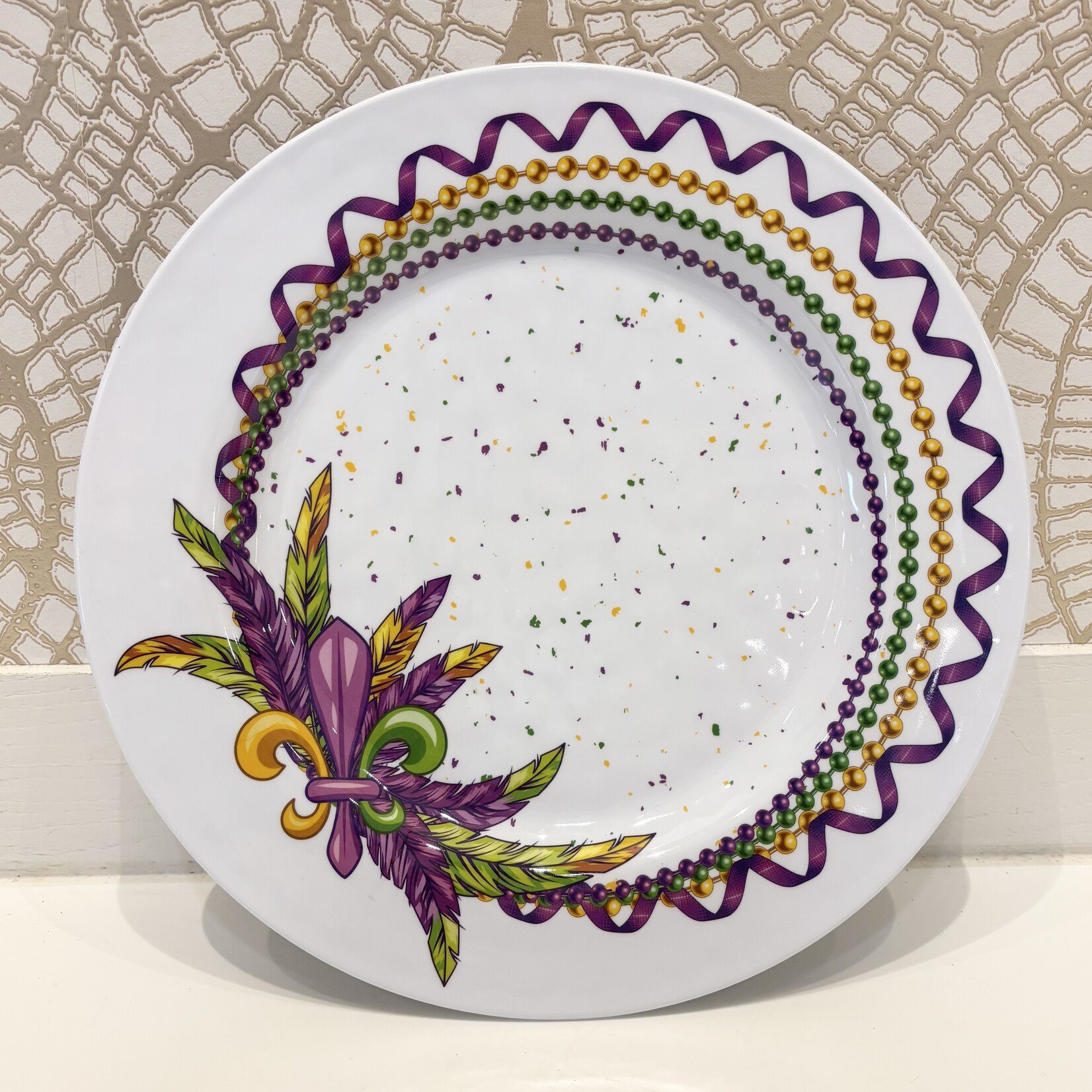Beads & Feathers Melamine 11" Plate