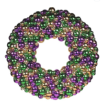 Shiny Mardi Gras Ball Wreath 24"
