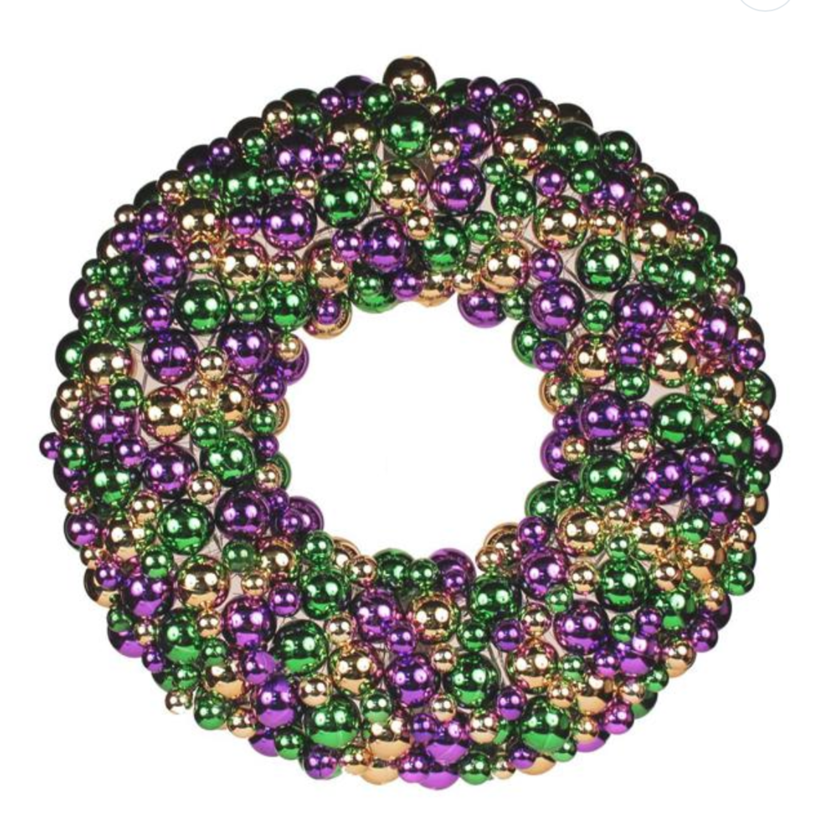 Shiny Mardi Gras Ball Wreath 24"