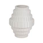 Tiered White Chandelier Vase 10"