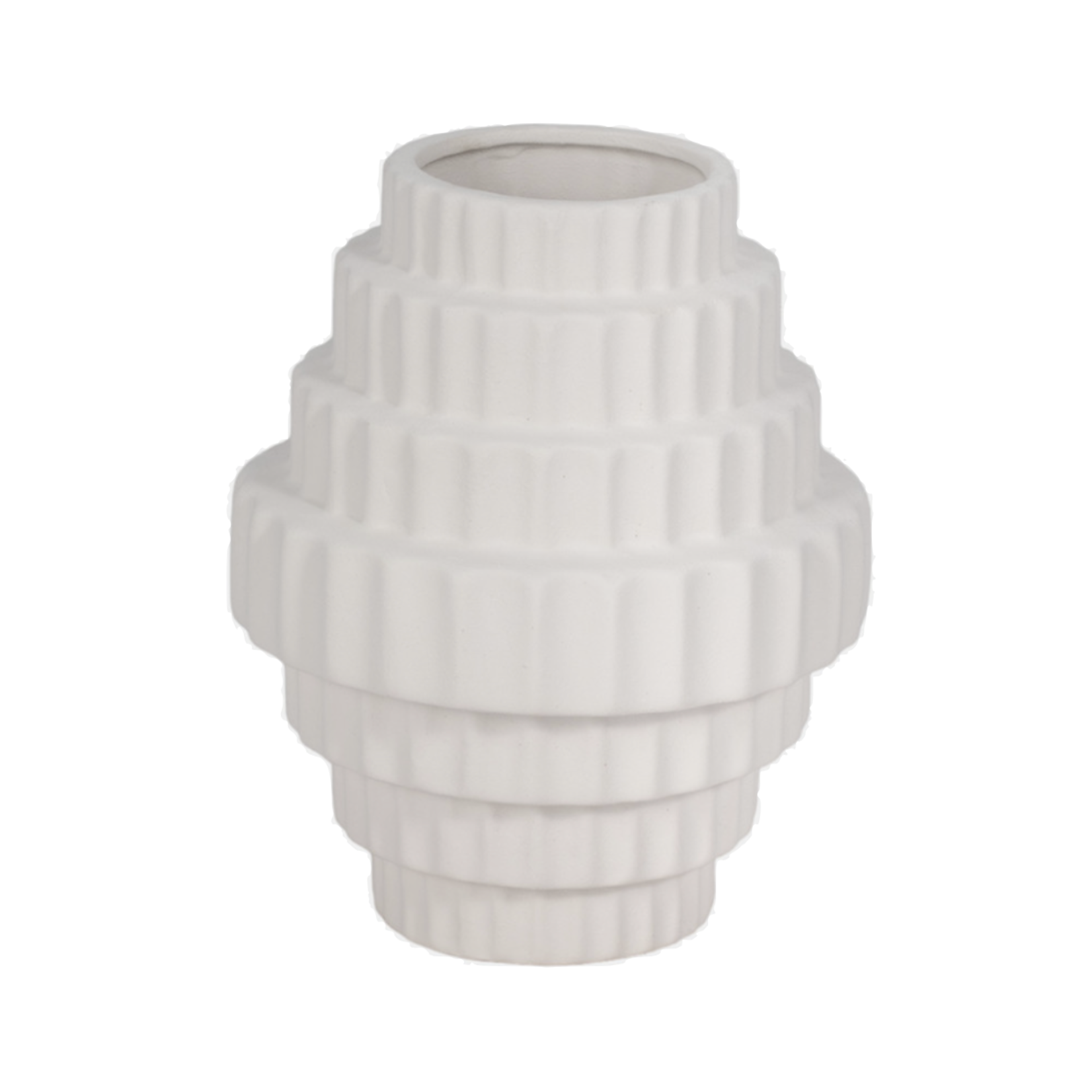 Tiered White Chandelier Vase 10"
